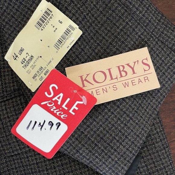 NWT Vintage Hardwick 3 Button Blazer Men’s Gray Brown Wool Blend‎ 44 Long Madmen - Picture 5 of 12